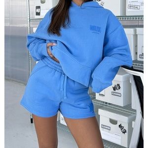 White Fox Lounge Shorts in Blueberry